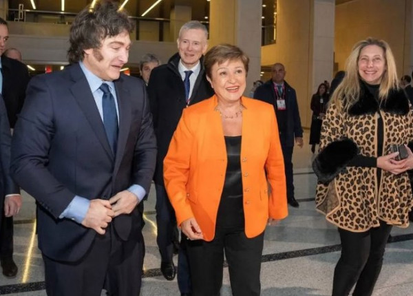 Javier Milei junto a Kristalina Georgieva