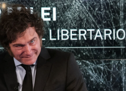 Javier Milei en presentación de libro