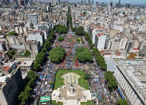 Movilización en Plaza Congreso paro 24 de enero